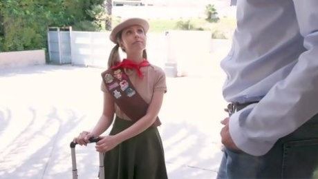 Sweet scout girl is often having sex with handsome guys, instead of just selling cookies