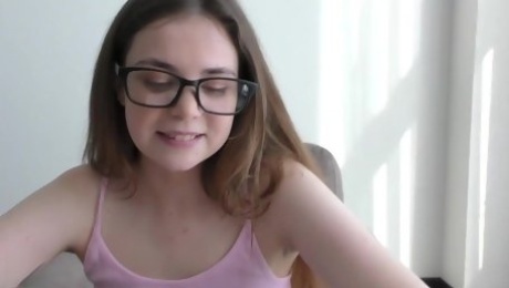 A bespectacled nerd practices her anatomy knowledge on her stepbrother's cock.