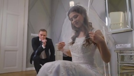 Groom's stepfather couldn't resist and fucked teen bride five minutes before wedding