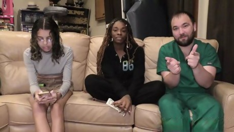 Become Doctor-Tampa, Give Ebony Freshman Giggles Mandatory Orgasms During Student Physical With Nurse Aria Nicole HitachiHoesCom