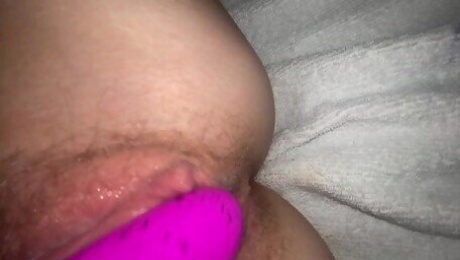 destroying my pussy with my pink vibrator