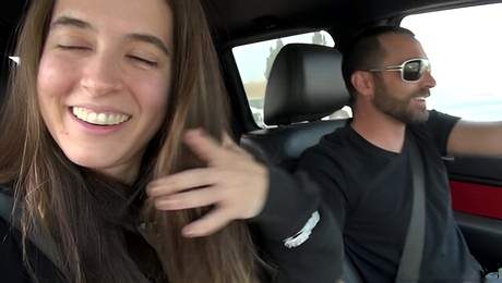 Quick outdoor doggy style fuck with a nice brunette Abbie Maley