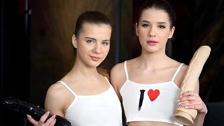 Mia Mi and Sophie Weber are enjoying mutual masturbation