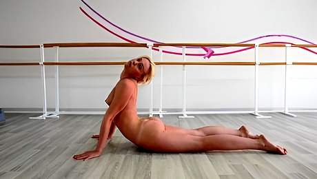 Outstanding mademoiselle at acrobatics action